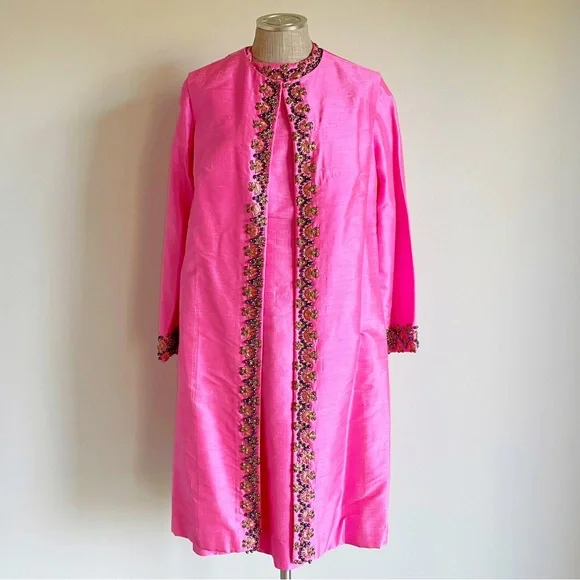 Vintage Bright Pink Dress Set - Picture 4 of 17